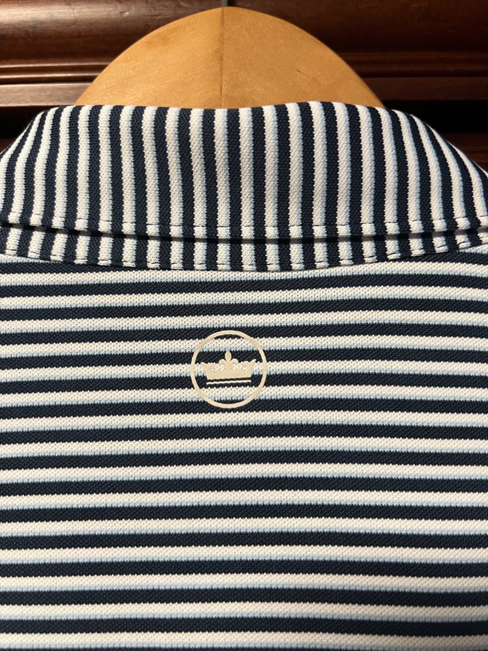 Brand New Peter Millar Crown Crafted Stretch Classic Navy & White Striped Polo! - Picture 11 of 12
